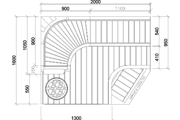 plan banquette sauna tremble thermique